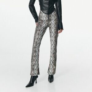Snake print faux leather Pants